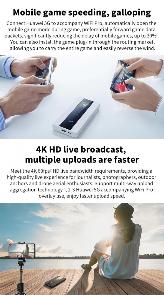 Unlocked E6878 E6878-370 Huawei E6878-870 SIM Card 8000mAh Battery Support 5G N41/N77/N78/N79 5G Mobile Hotspot WiFi Pro Router 2