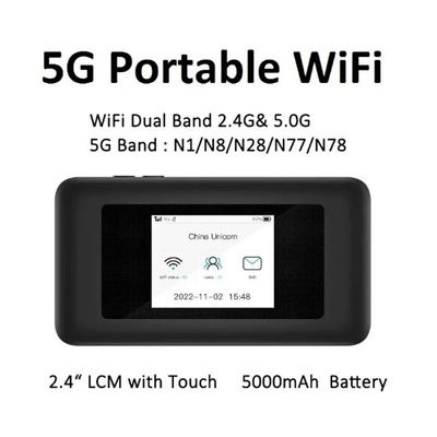 Mua 5000mAh 5G Dual-Band Pocket Router WiFi 6 Hotspot with SIM Slots 72H Streaming for Travel & Remote Work online manufacture